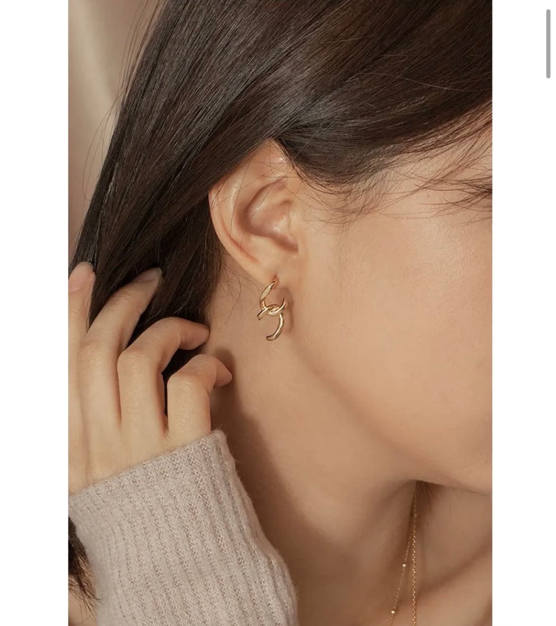 프리모떼- HALF CHAIN 귀걸이 골드 상품이미지2