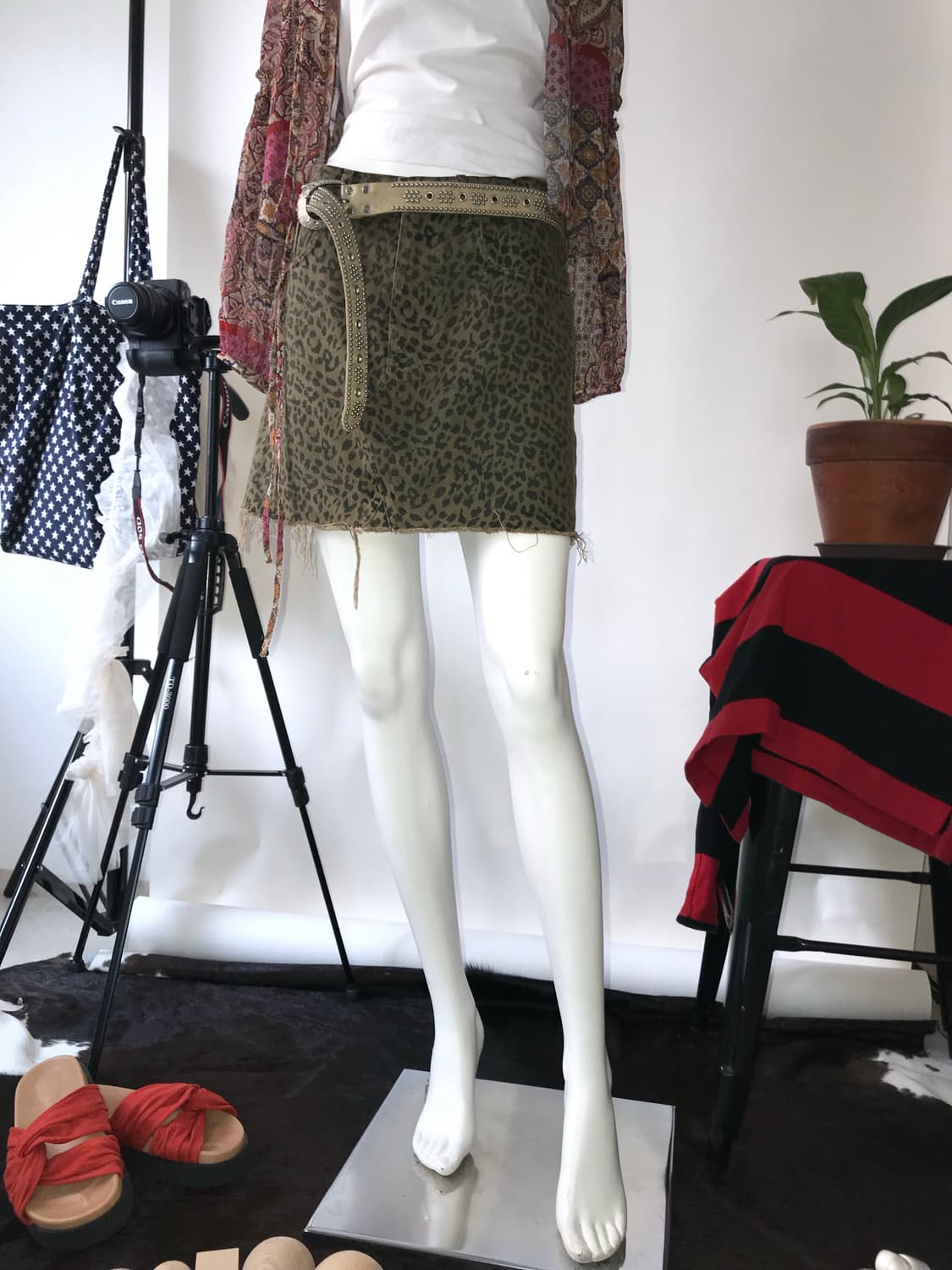 Leopard Pattern Grunge Skirt 상품이미지6