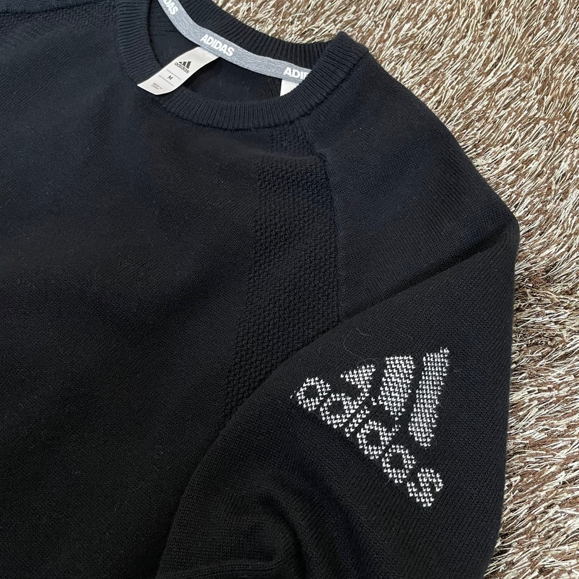아디다스 adidas 블랙 로고 골프 니트 맨투맨 M 상품이미지4