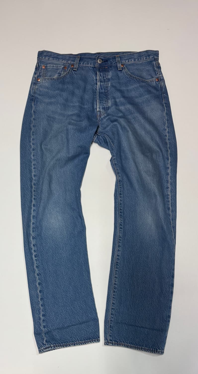 프리미엄 리바이스 501 워싱 버튼 데님팬츠 상품이미지1