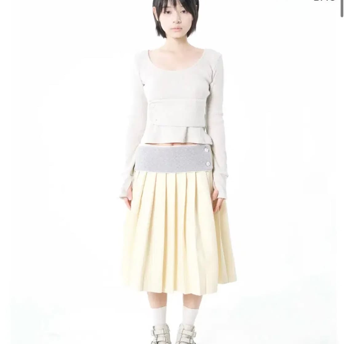 오스하이 oshigh 밴드 플리츠 스커트  상품이미지1