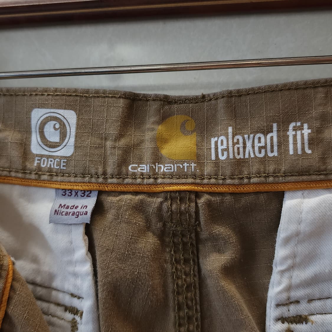 칼하트 워크팬츠 립스탑 카고 팬츠 브라운 33x32 상품이미지8