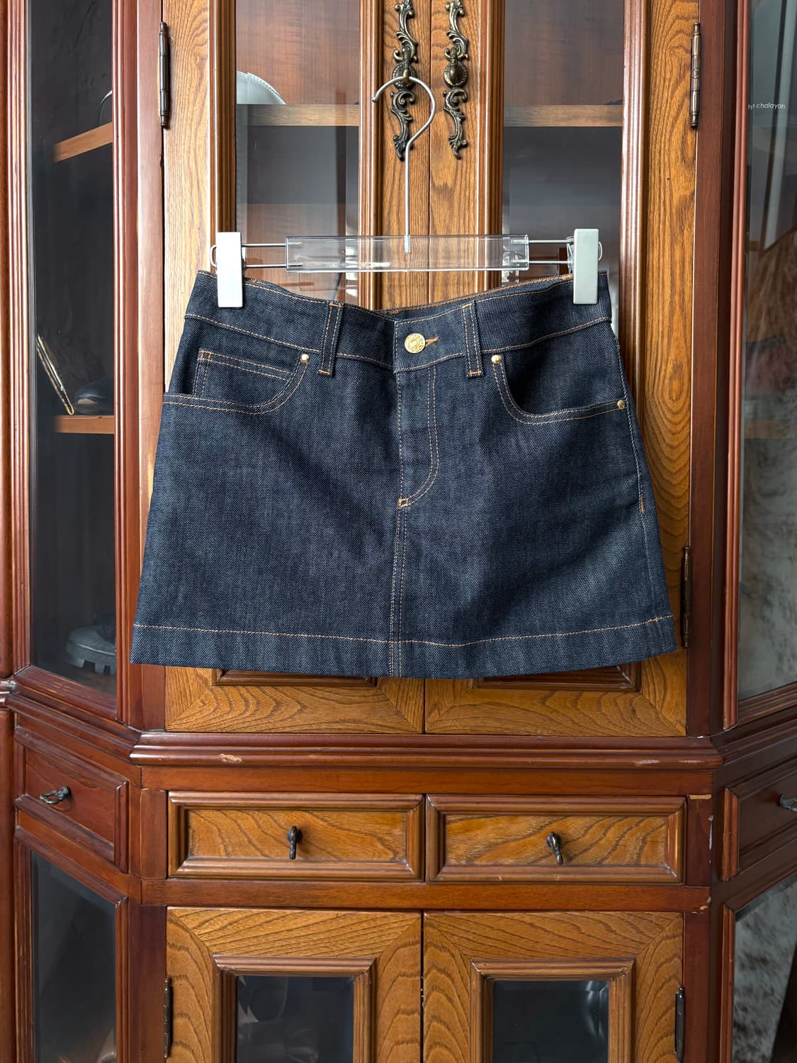 구찌 스타 패치 스트레치 데님 미니 스커트 상품이미지1