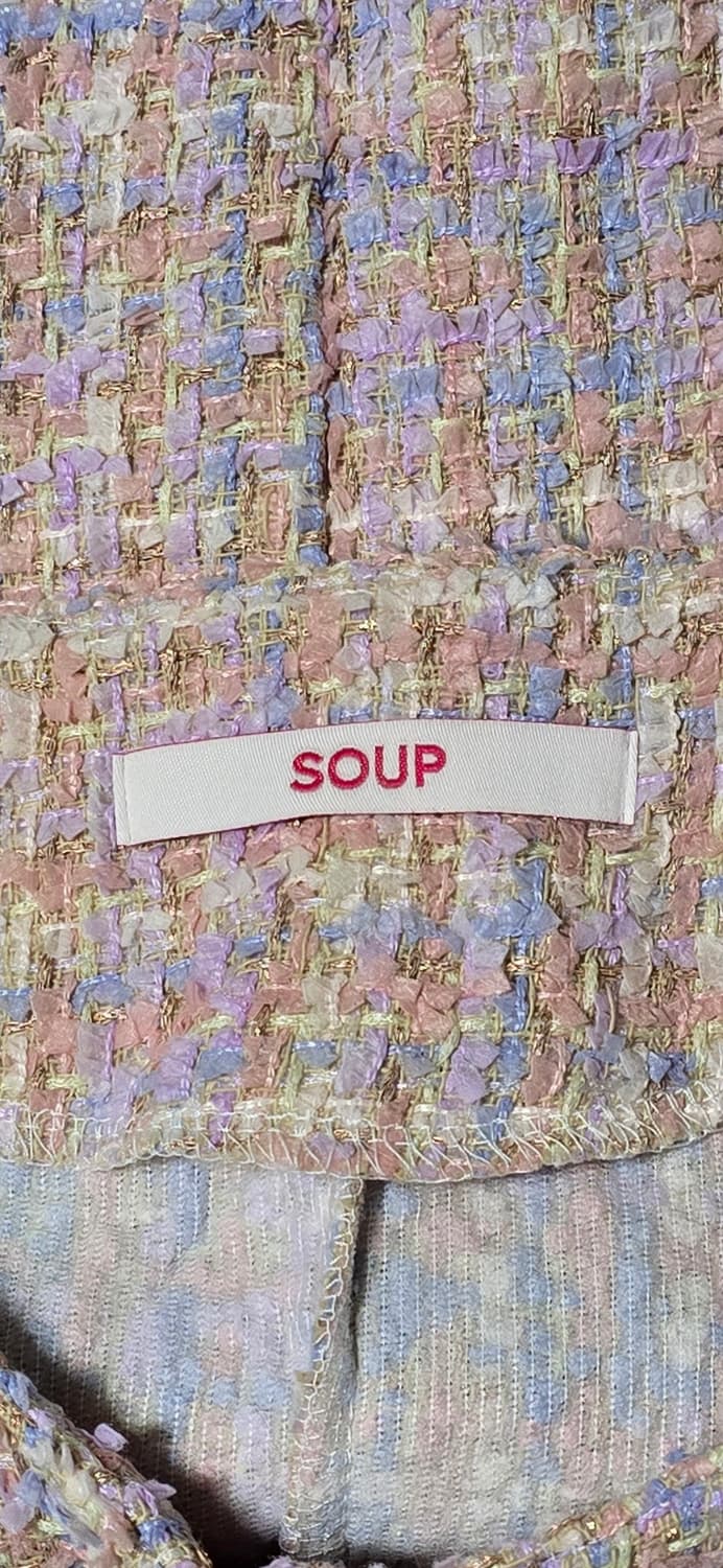 SOUP 트위드 반팔 핑크 자켓 66 상품이미지3