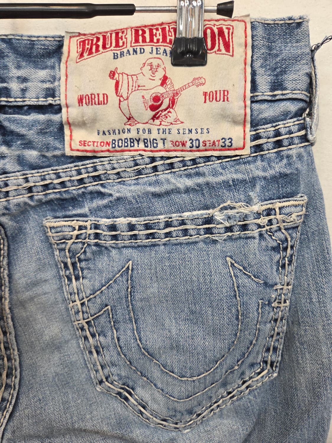 트루릴리전 스티치 커스텀 데님반바지 30 상품이미지3