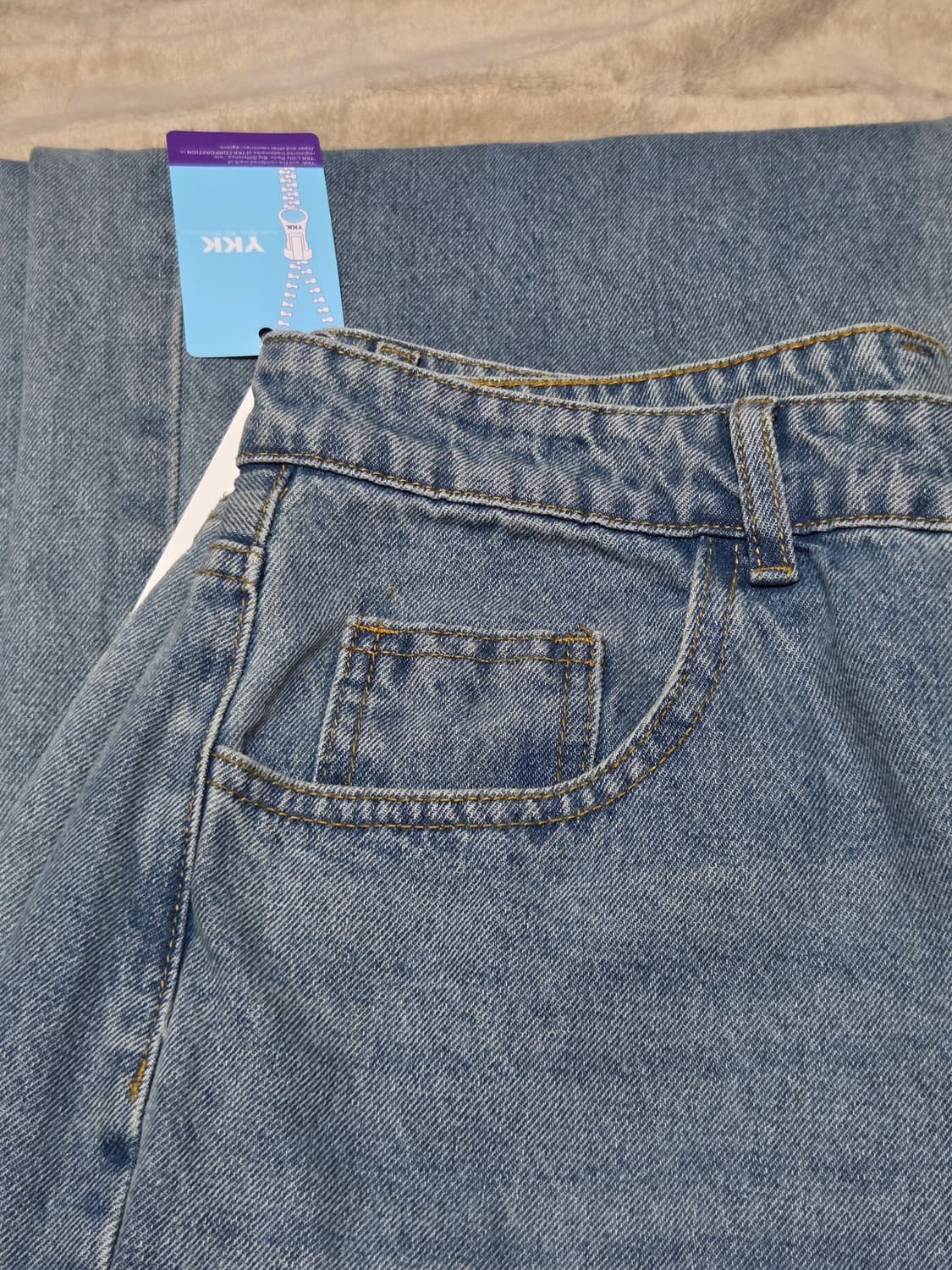 [새상품]시그니처 벌룬핏 커브드 데님 팬츠 라이트블루 XL사이즈 상품이미지2