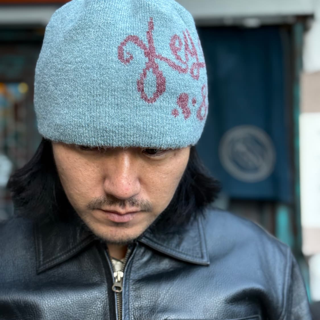 키앙크 알파카 울 블랜드 비니 [아쿠아블루/베이지] 상품이미지7