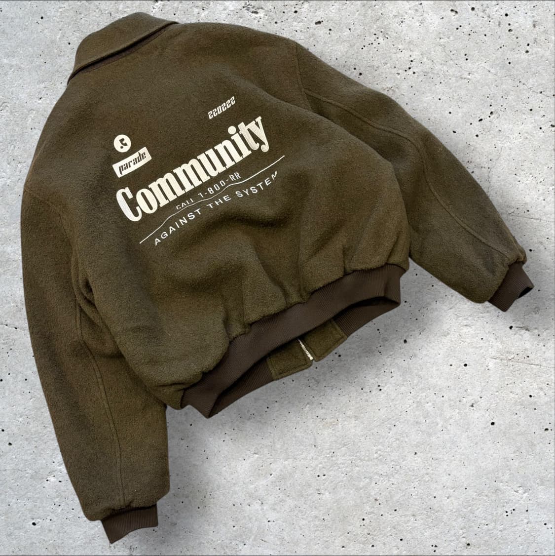 [L] 레스트앤 레크레이션 모직 봄버 자수 자켓 브라운 C999 상품이미지2