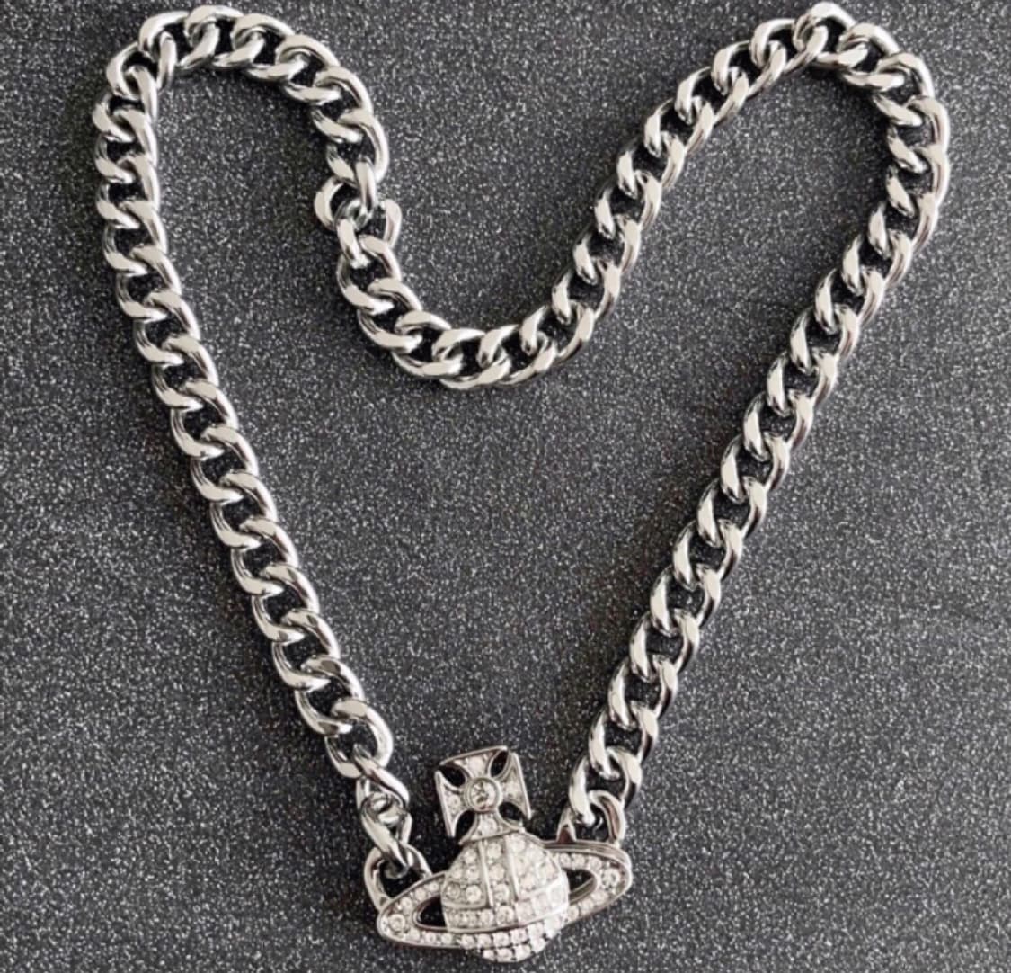 비비안웨스트우드 아카이브 크리스탈 큐빅 orb 초커체인 목걸이 상품이미지1