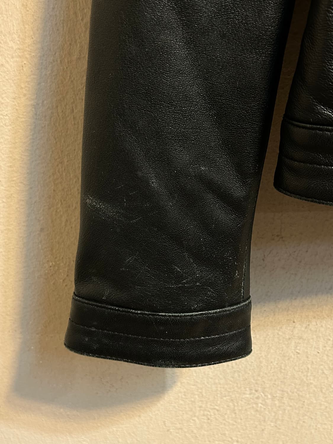 유즈드 블랙 레더 집업 자켓 상품이미지4