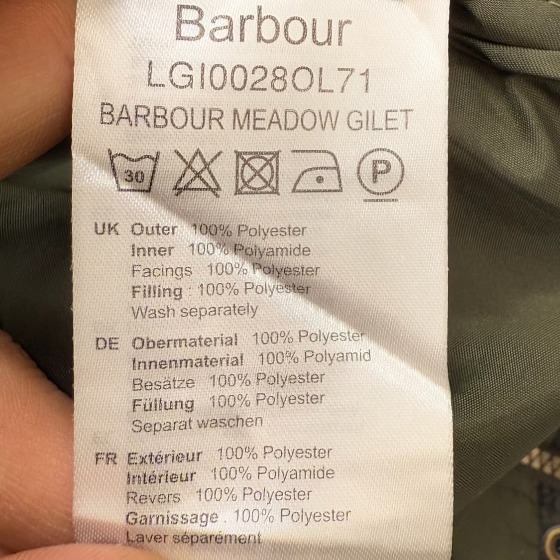 바버 패딩 베스트 r1847  상품이미지8