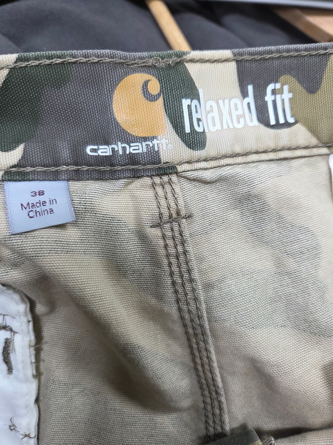 칼하트 릴렉스드핏 코튼 카모 카고반바지 38 상품이미지5