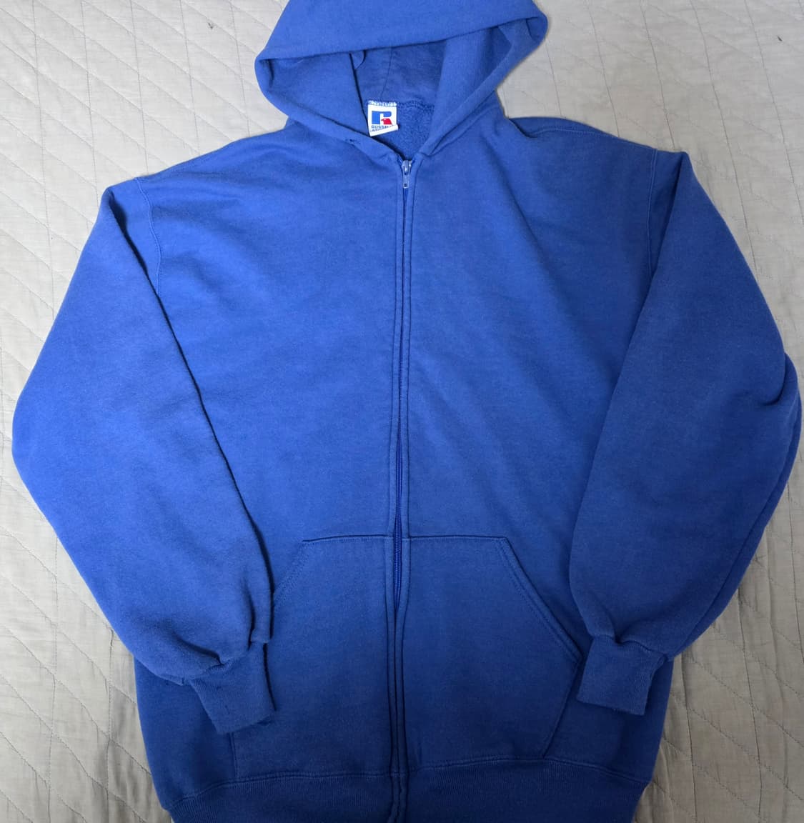 [L] 90s 빈티지 러셀 애슬레틱 코랄 블루 후드집업 라이트 페이드 상품이미지1