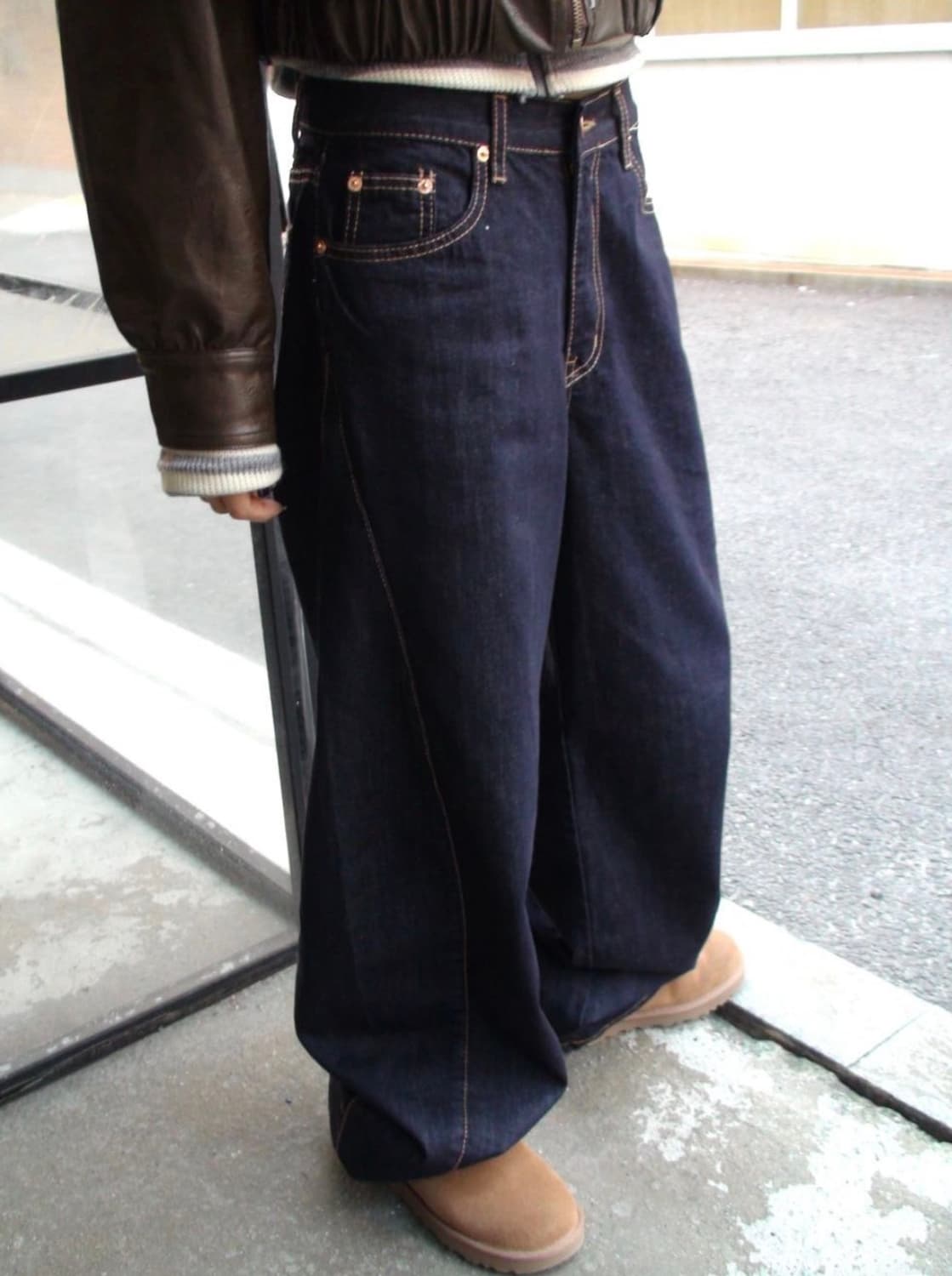 모래하우스 논페이드 엔진 생지 데님 팬츠 상품이미지1