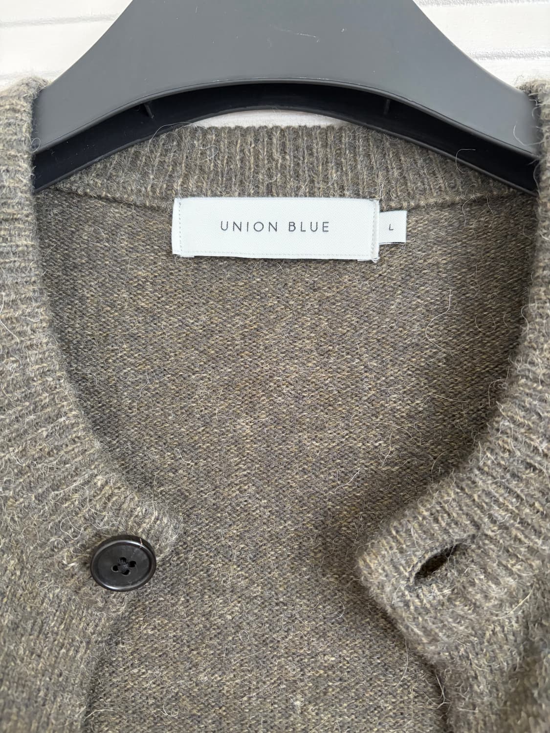 유니온블루 알파카 가디건 다크 올리브 색상 L사이즈(초S급) 상품이미지2