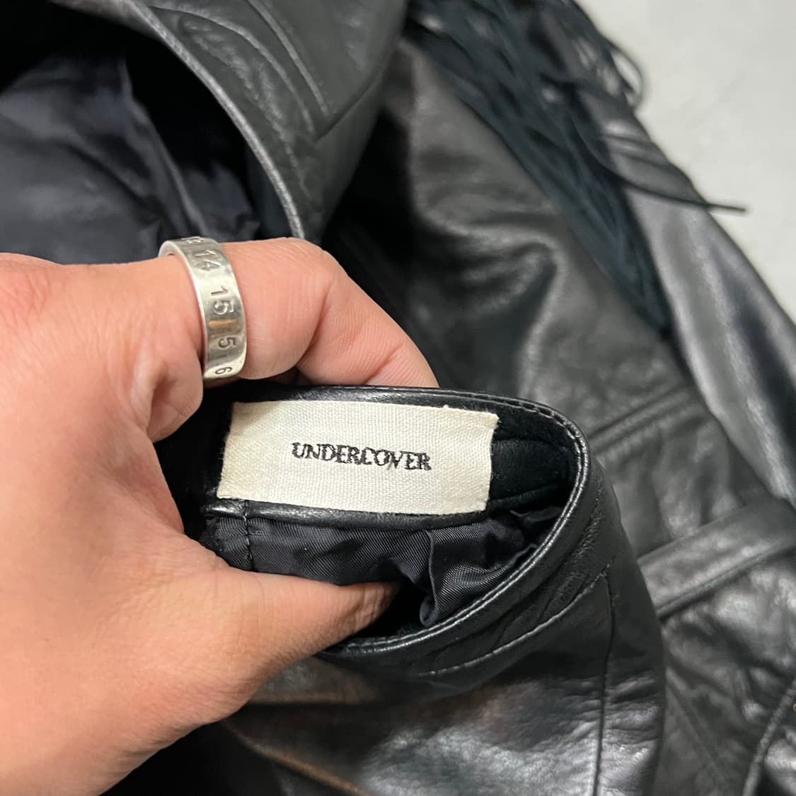  언더커버 레더 프린지 라이더 자켓 y14874 상품이미지8