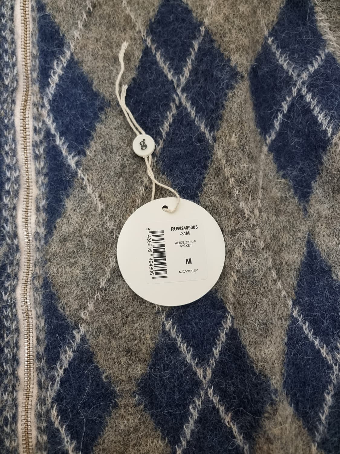 기마구아스 앨리스 아가일패턴 집업 Msize 새상품 상품이미지2