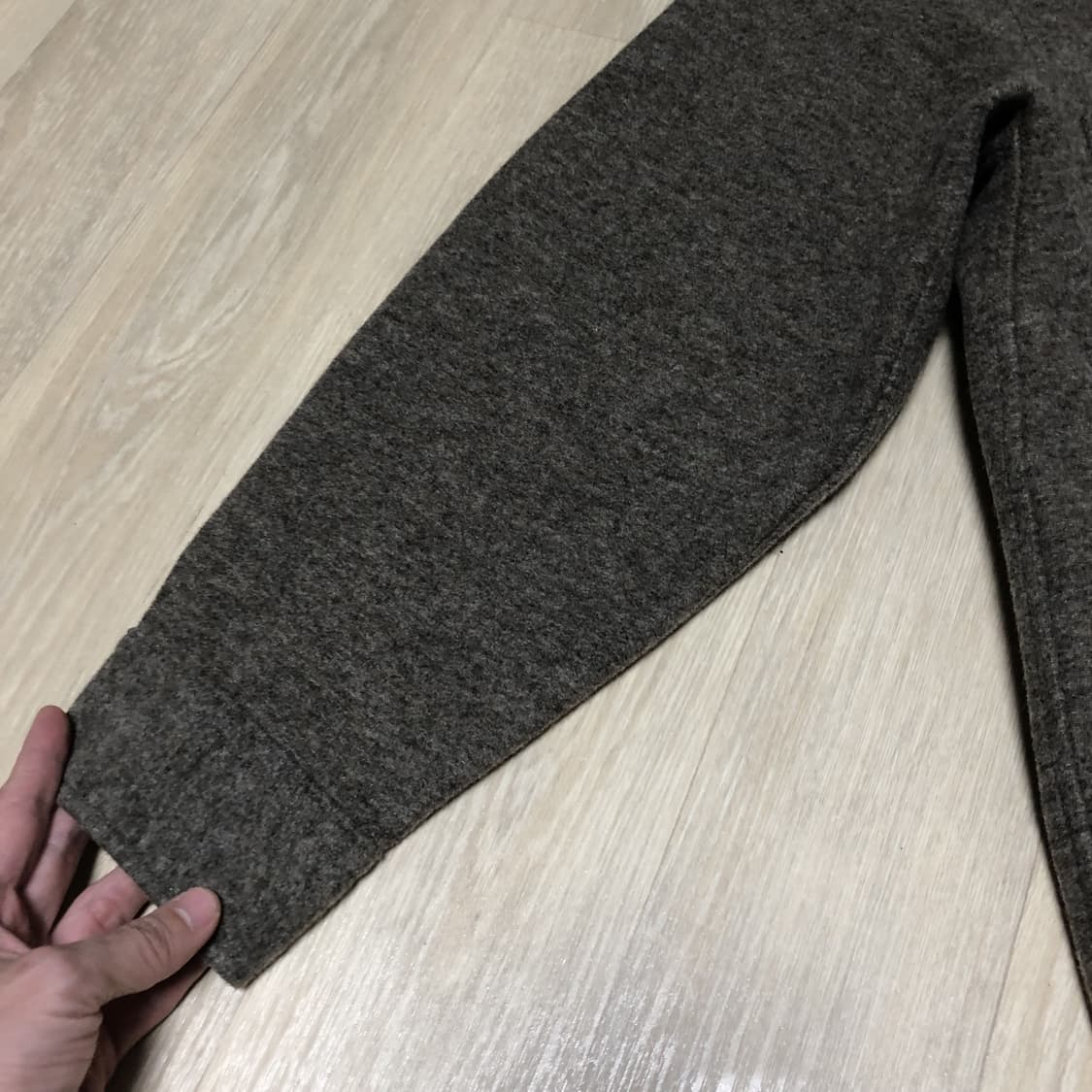 (M) 유니클로 U 후리스 저지 오버 셔츠 브라운 상품이미지5