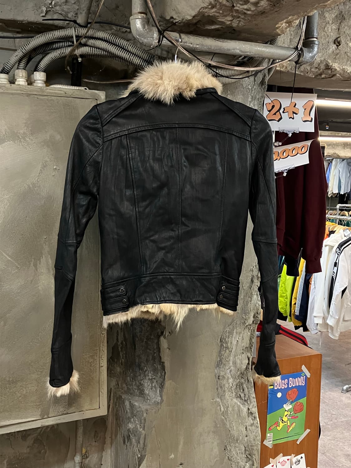 양가죽 퍼 포인트 카라 레더 가죽자켓 블랙 #csz3544 상품이미지2