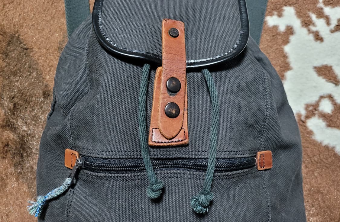 일본 빈티지 가죽 패브릭 백팩 상품이미지2