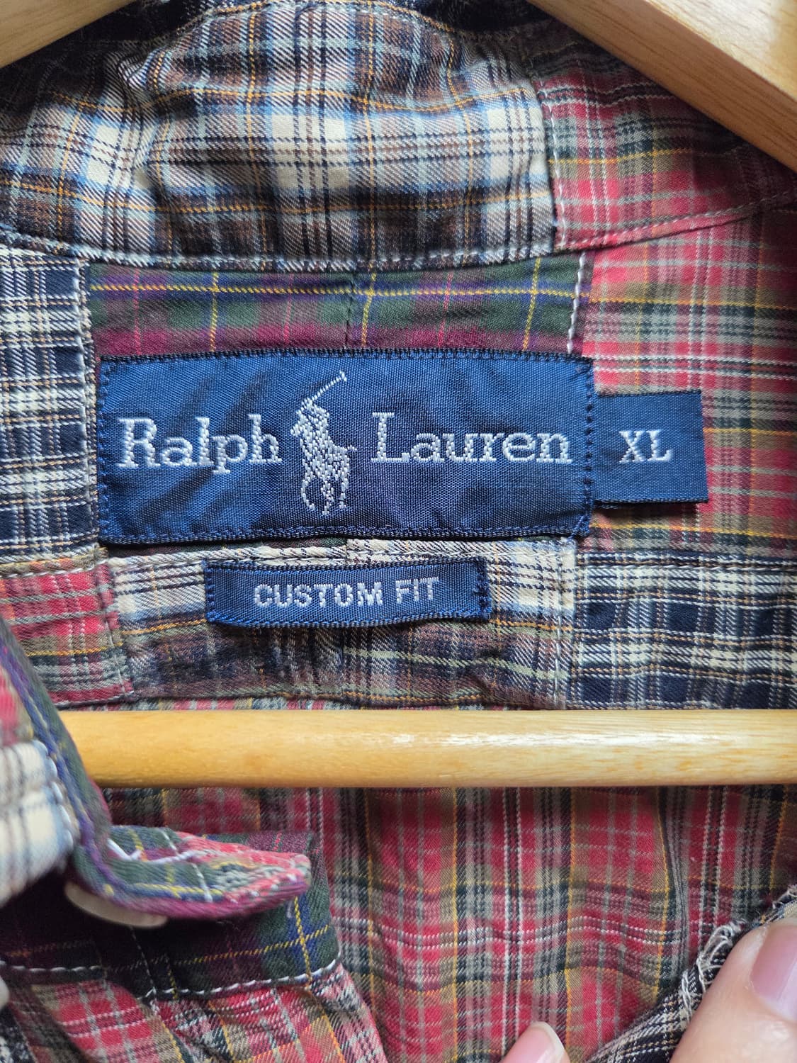 폴로 랄프로렌 패치워크 체크 셔츠 커스텀핏 xl 상품이미지5