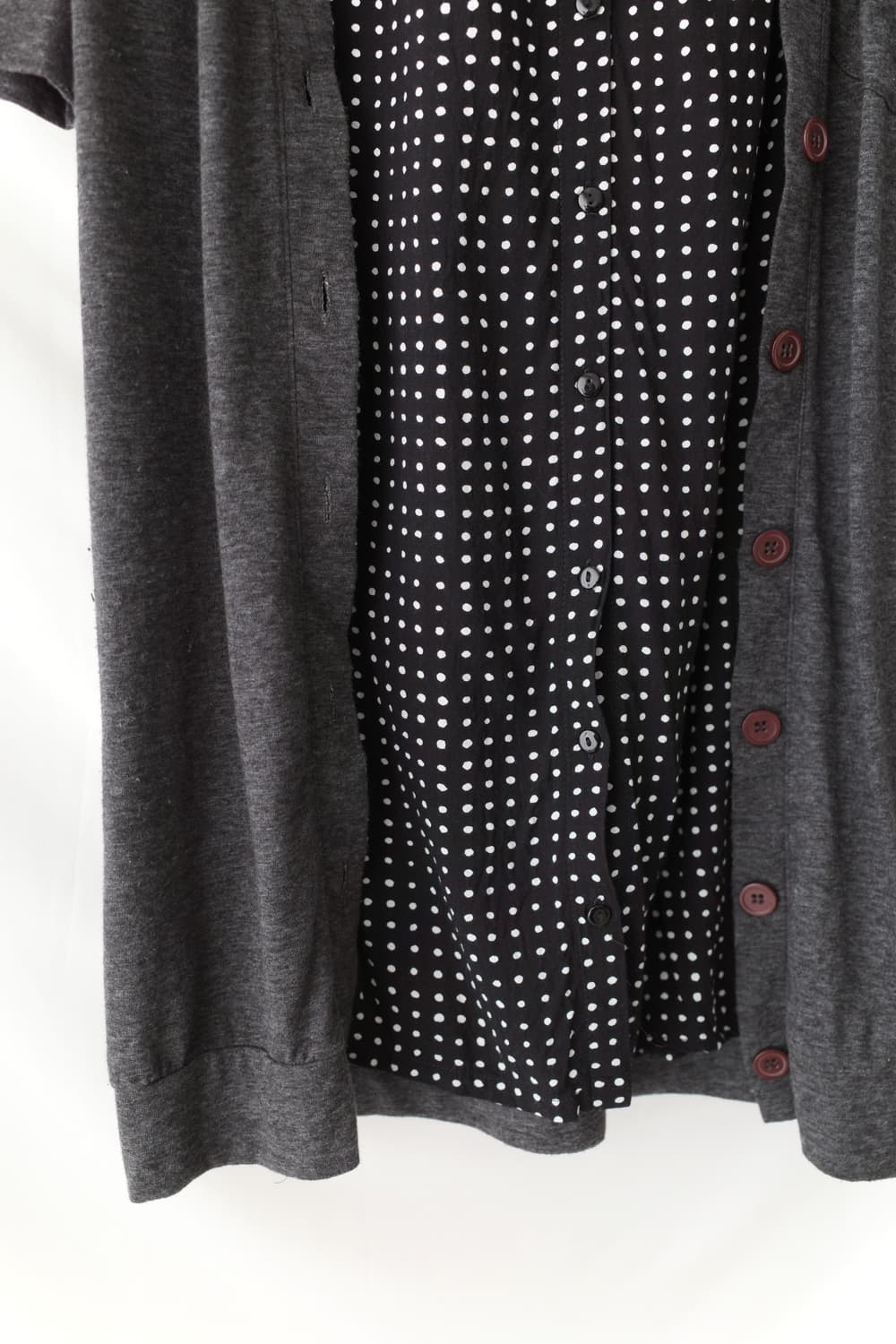 dot layered half cardigun 상품이미지4