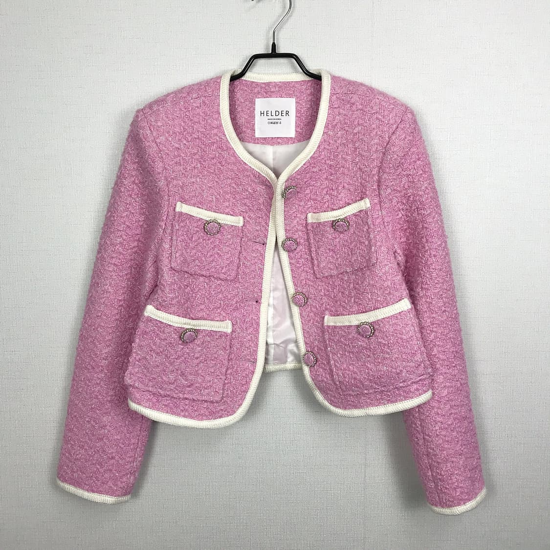 헬더 HELDER 트위드 자켓 핑크 여성S 상품이미지2