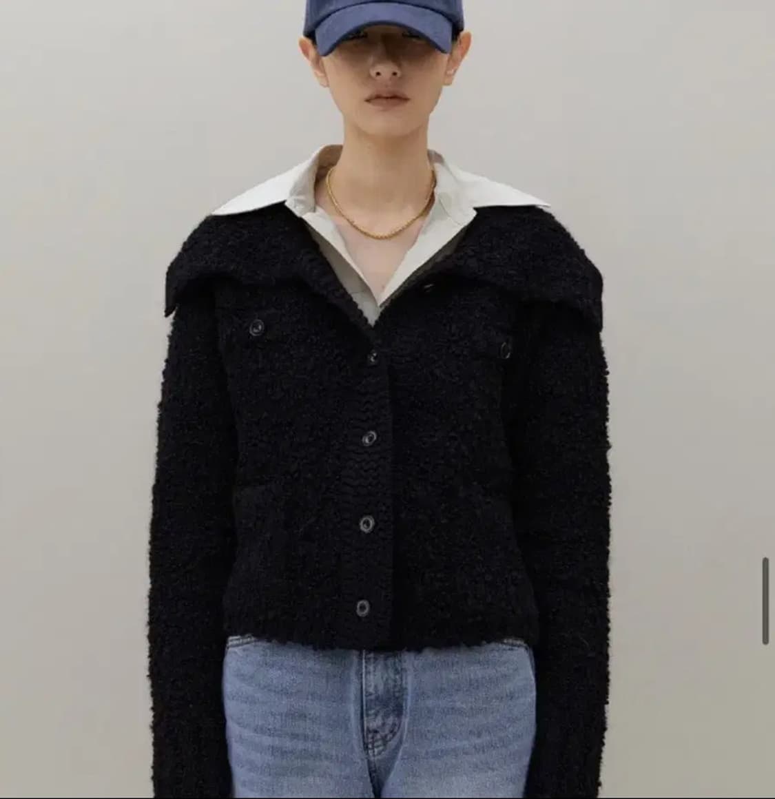 Ouro 컬리 카라 가디건 여성 Free 상품이미지4