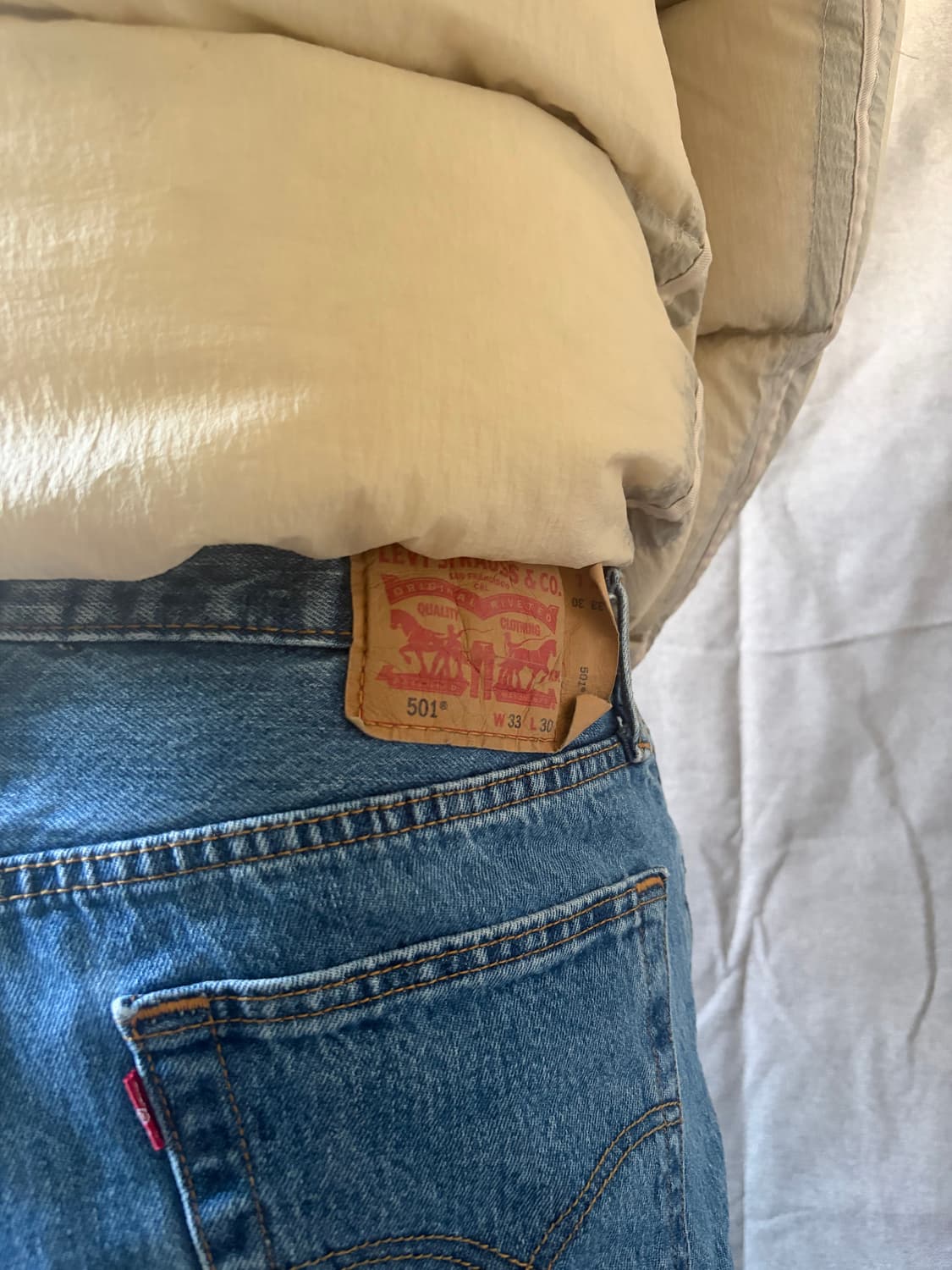 리바이스 501 연청 데님 33/30 상품이미지6