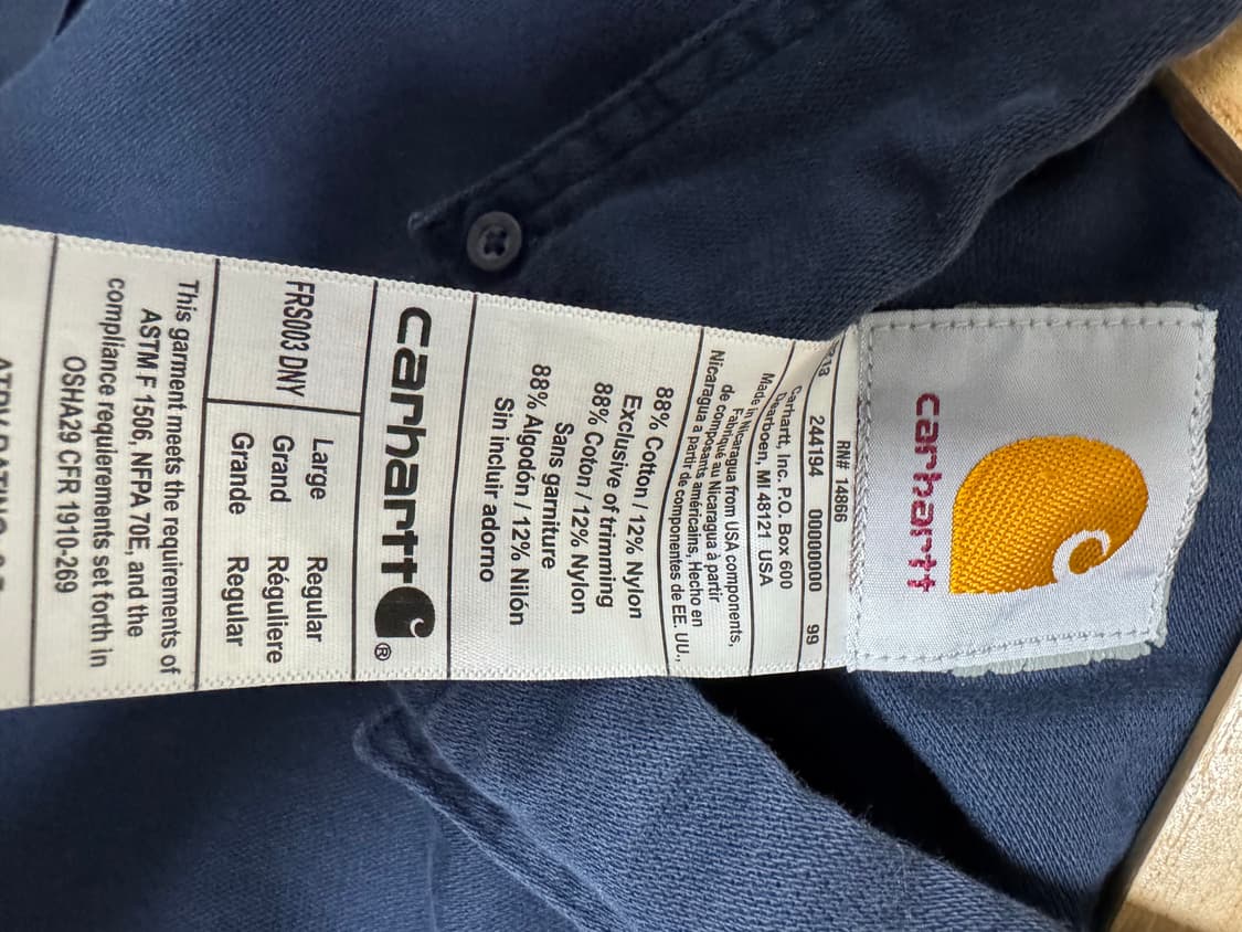 칼하트 네이비 셔츠 L 상품이미지3