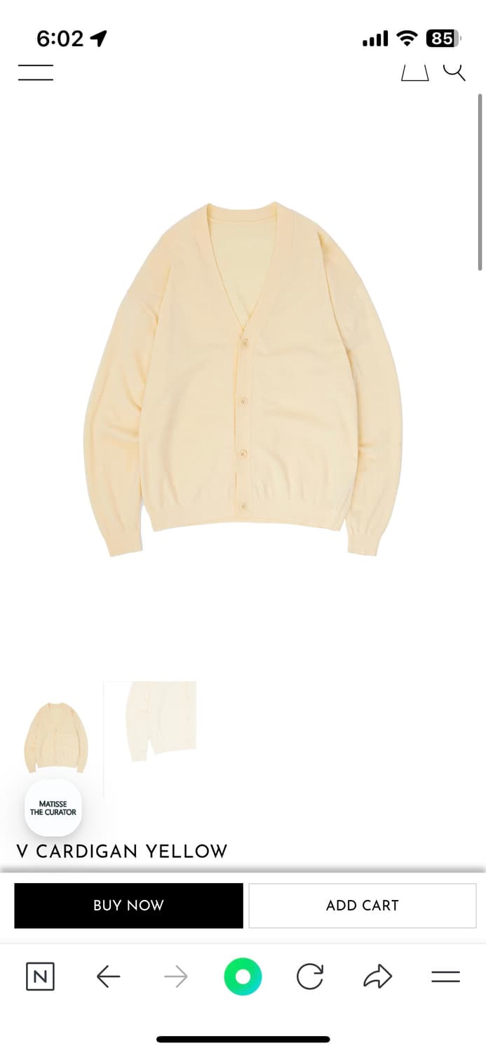 [마티스 더 큐레이터] V넥 가디건 _옐로우 (2 size) 상품이미지1