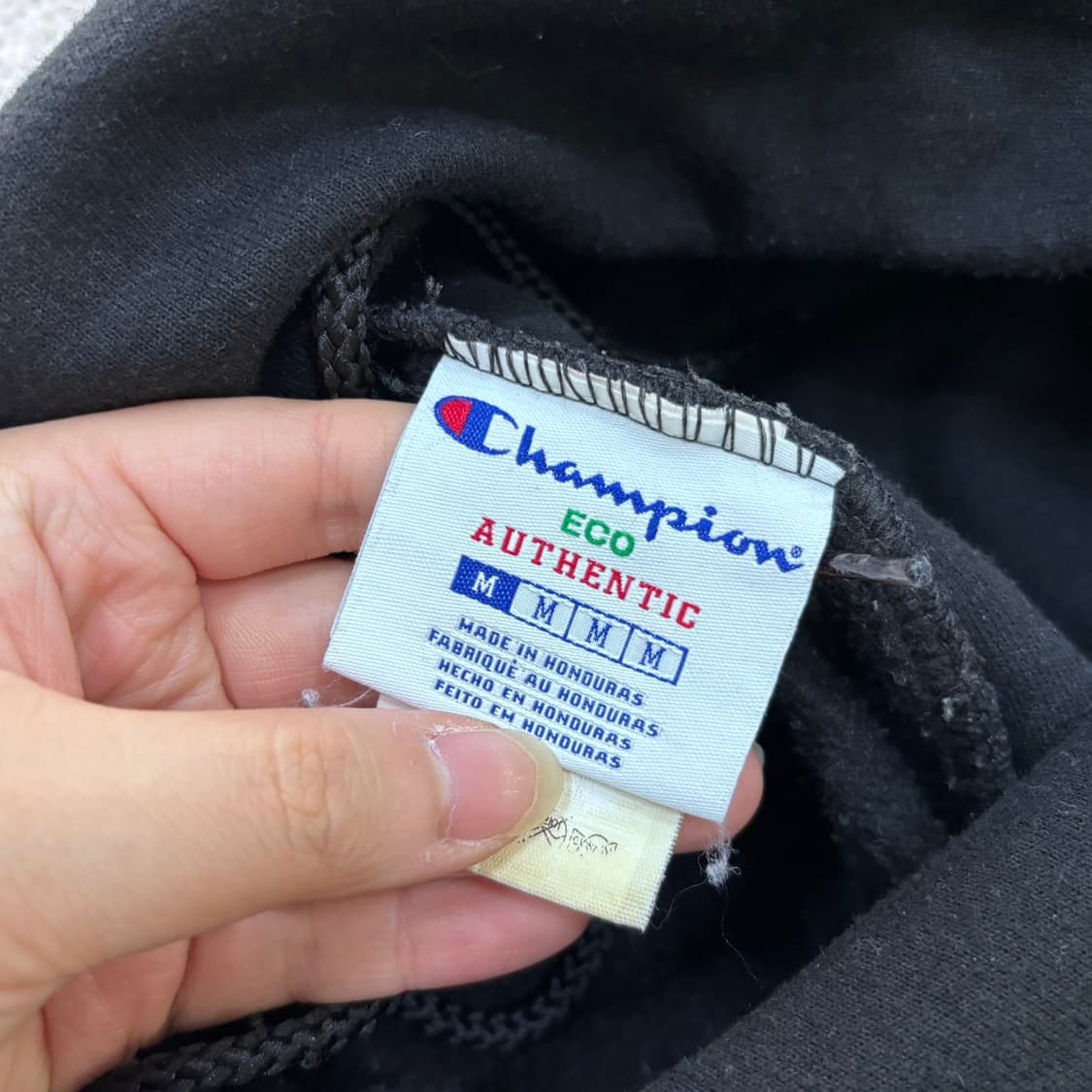 M 챔피온 남성 블랙 약기모 후드 티셔츠 0626E2 상품이미지3