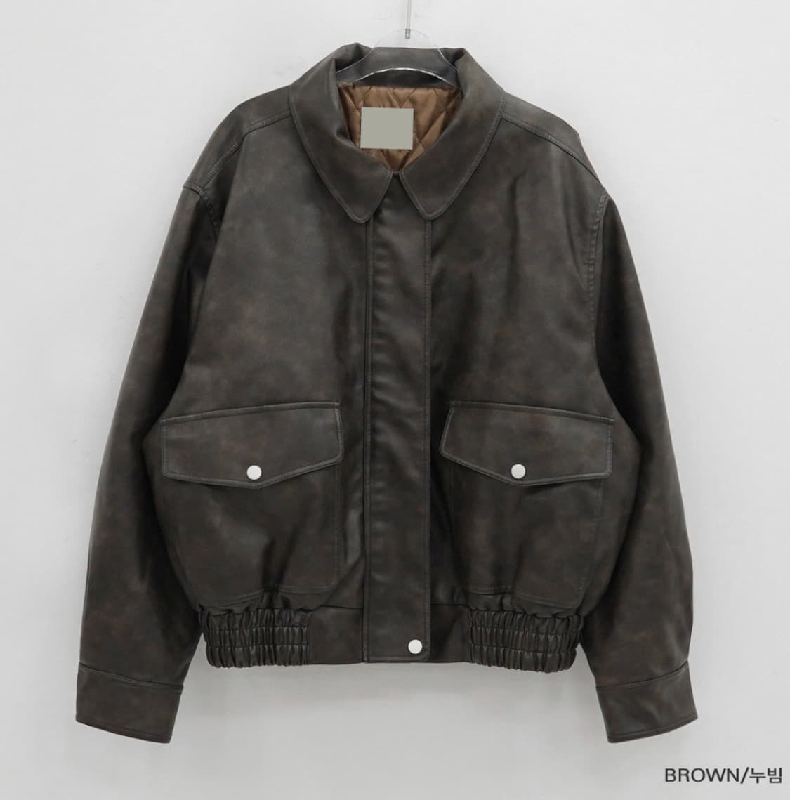 매니크 세크 레더자켓 브라운 누빔 상품이미지1