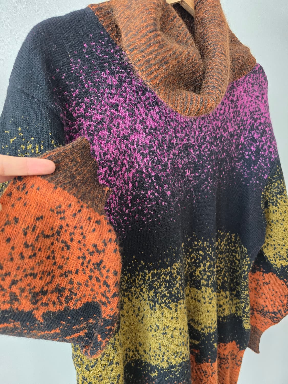 믹스 컬러 터틀넥 울 니트  상품이미지3