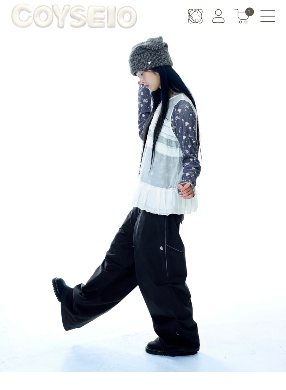 코이세이오 스트랩 라인 팬츠 그레이 1 상품이미지2