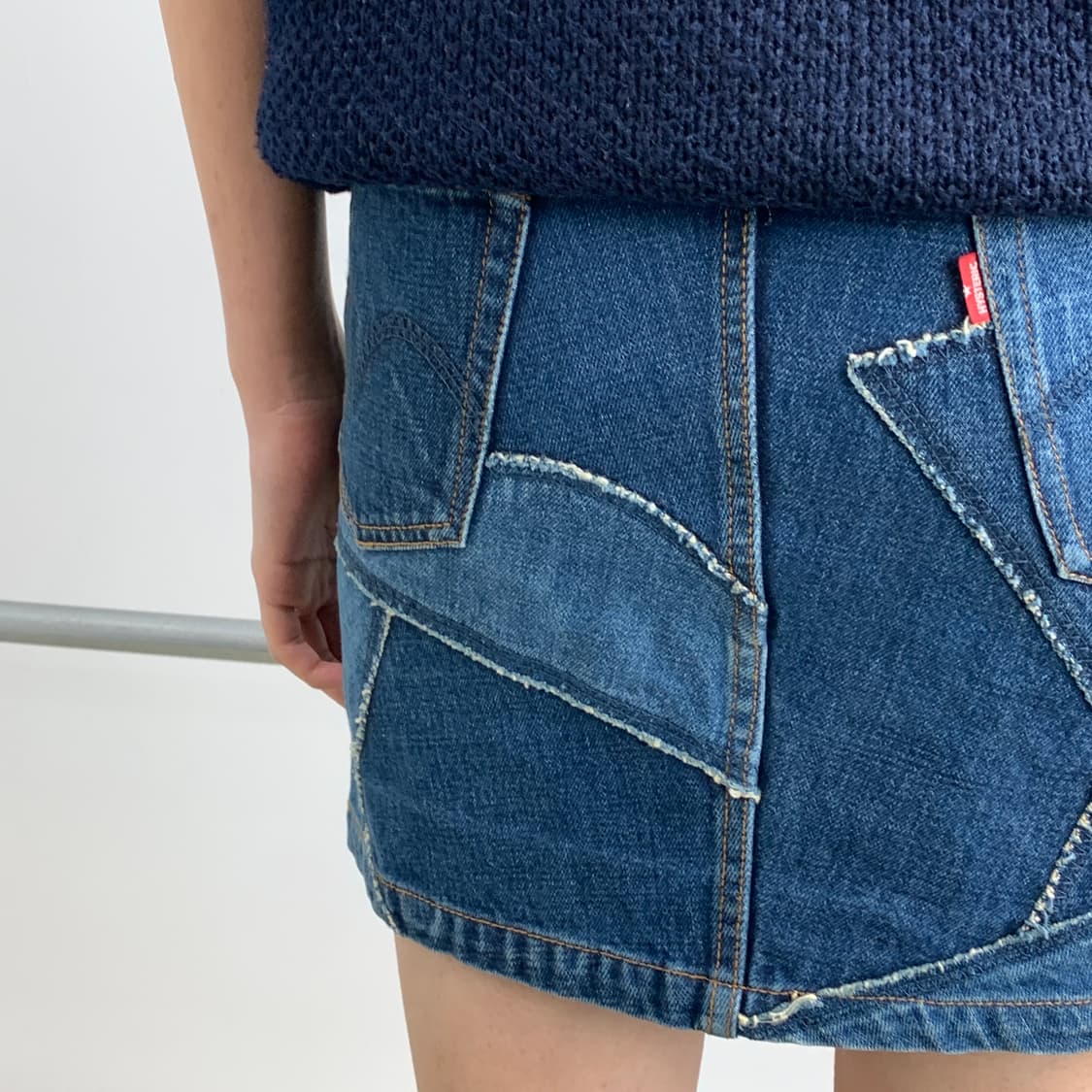 히스테릭 글래머 패치워크 데님 스커트 상품이미지2