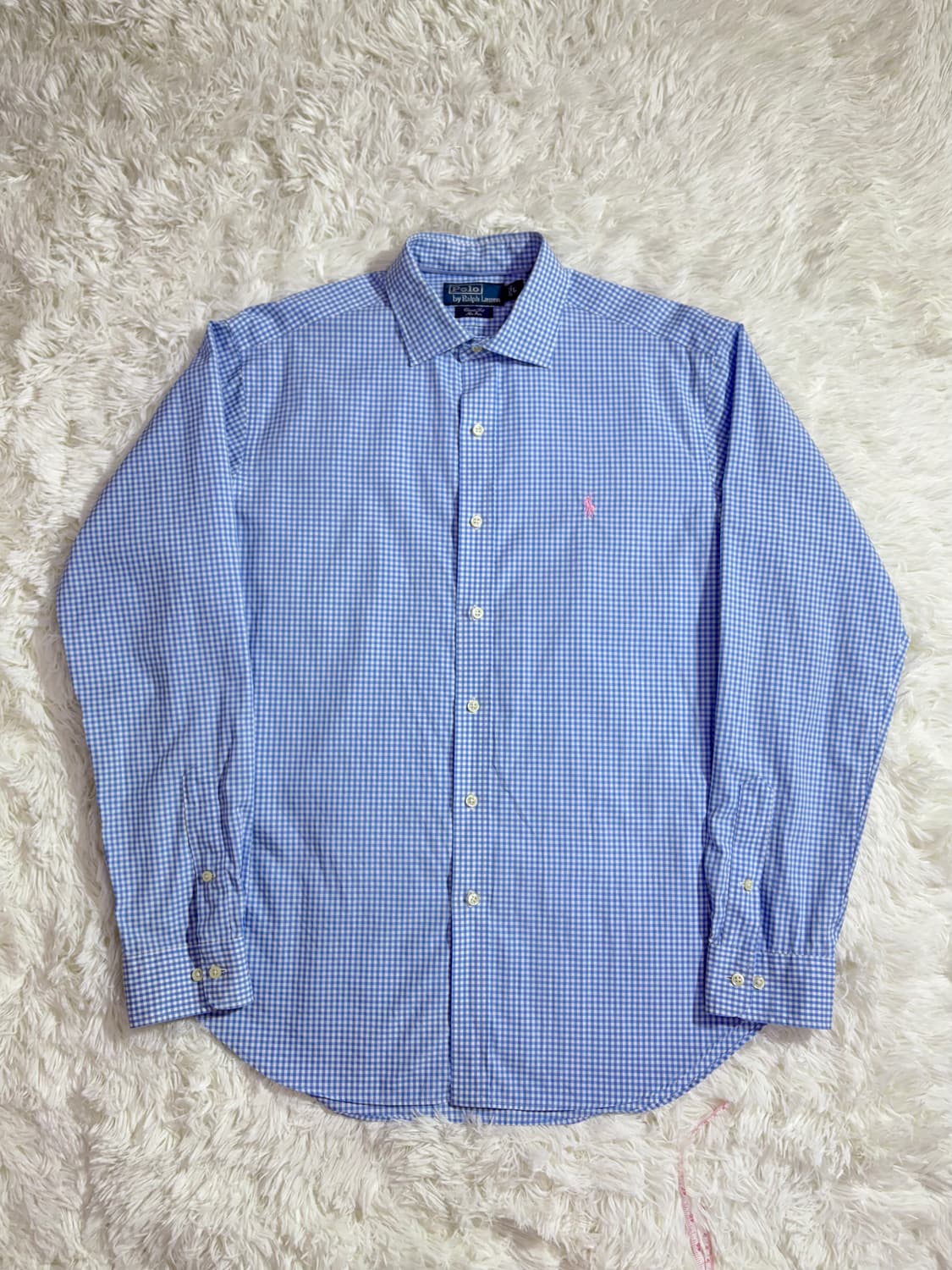 폴로 랄프로렌 핑크포니 하늘체크 셔츠  상품이미지2