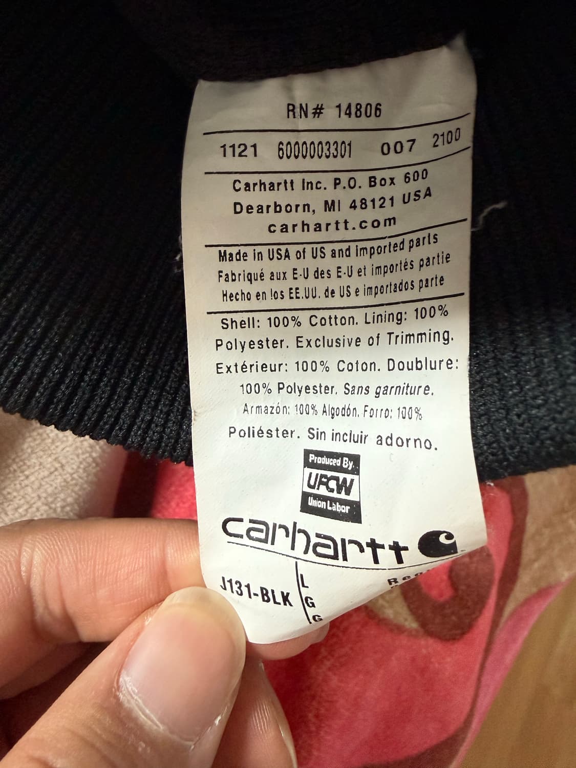 칼하트 후드집업 루즈핏 레귤러L  상품이미지3