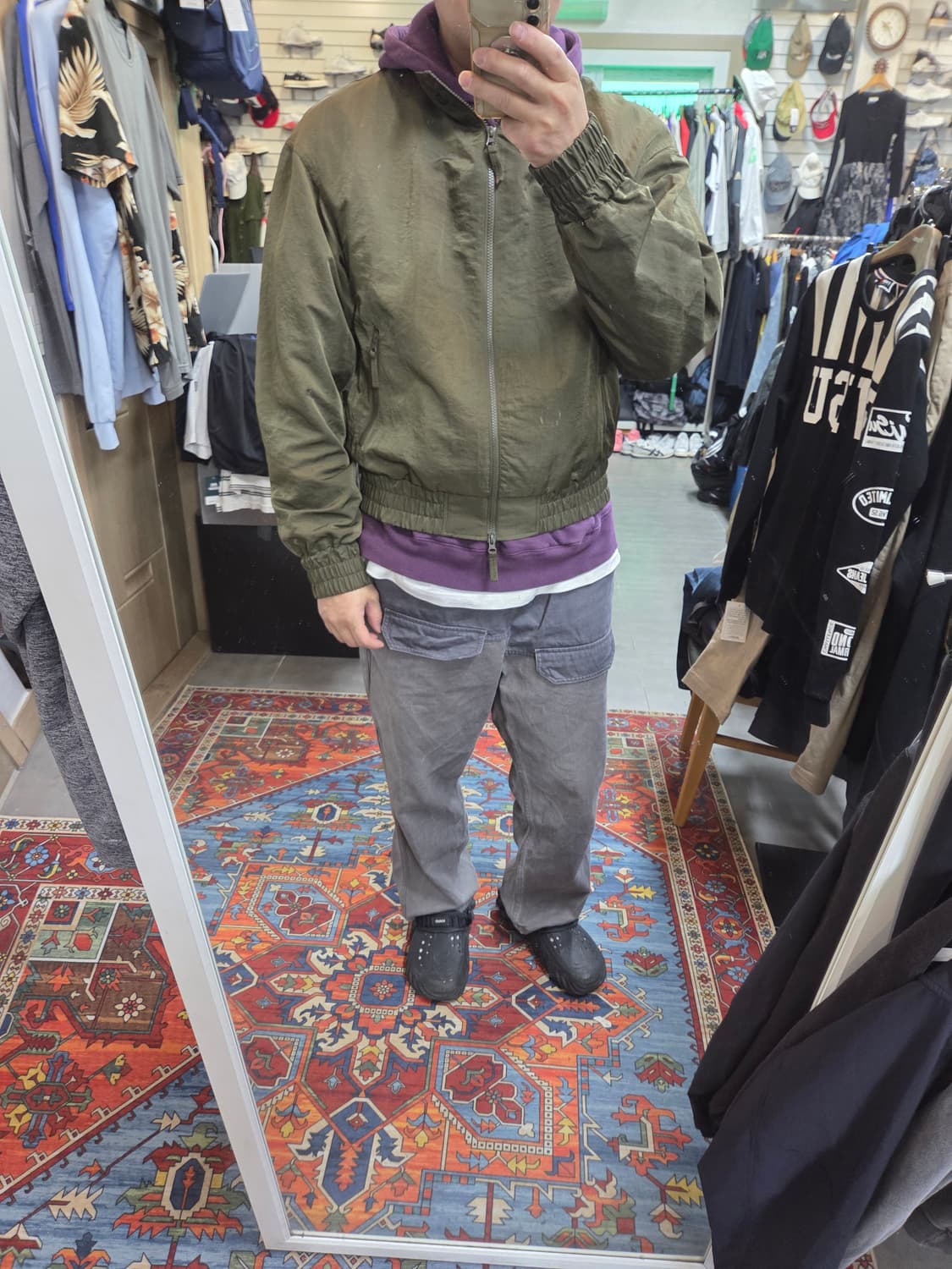 노매뉴얼 나일론 블루종자켓 딥카키 L 상품이미지6