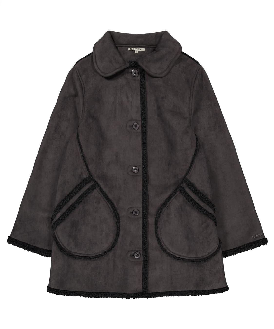 ROUND COLLAR SUEDE JACKET CHARCOAL 상품이미지1