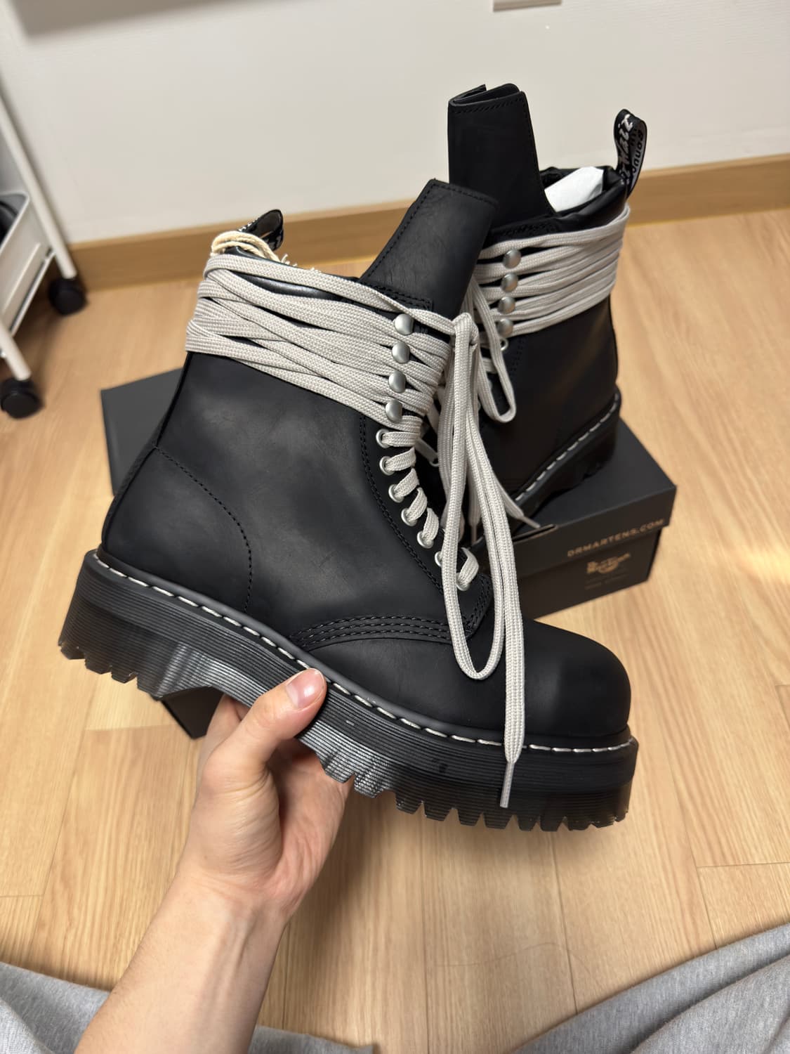 릭오웬스 닥터마틴 쿼드솔 스틸토 부츠 uk8 상품이미지3