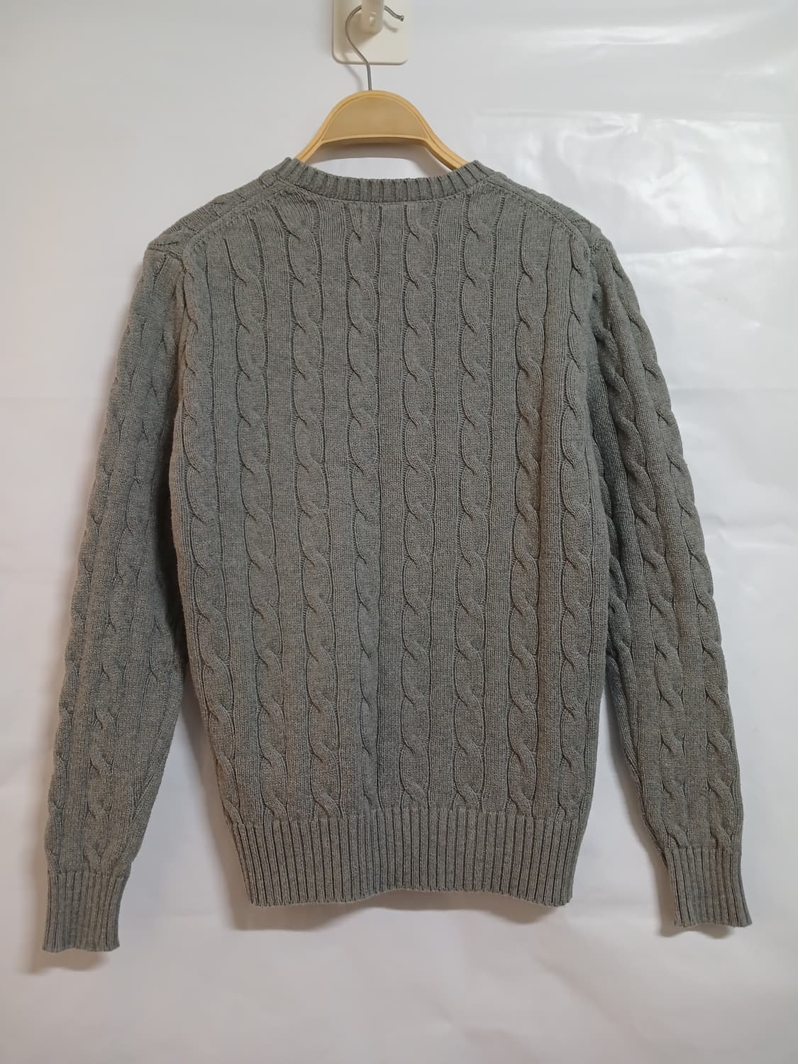 (S,90)폴로 랄프로렌 면100 꽈배기 니트 그레이 상품이미지3