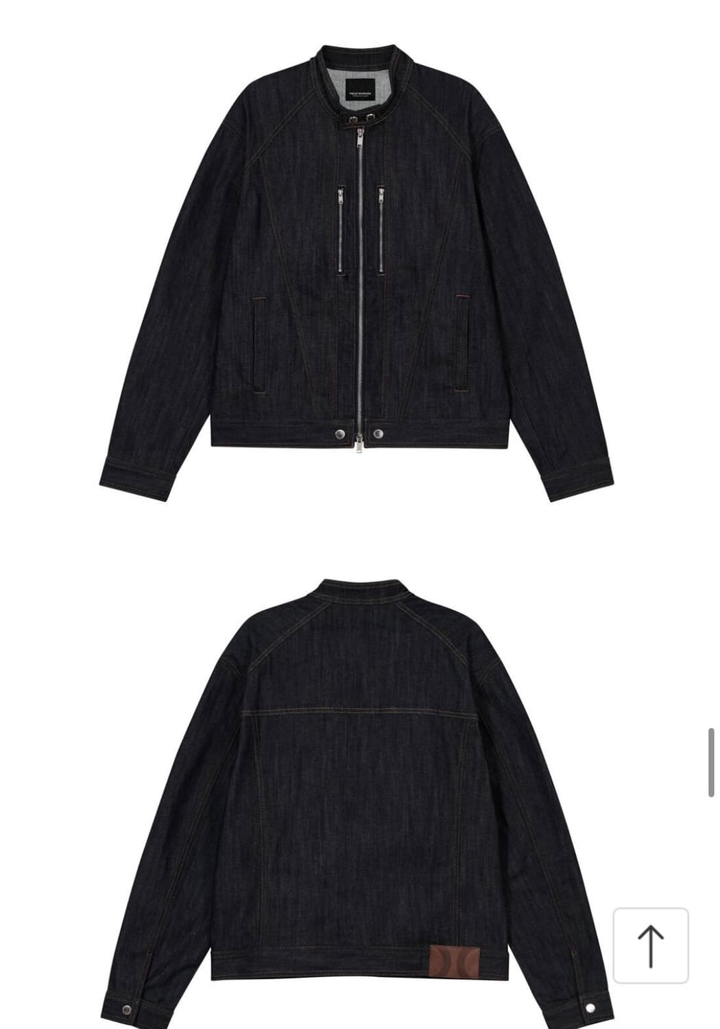 공용 피스워커 흑청 크롭 바이커 데님 자켓 점퍼 L 상품이미지10