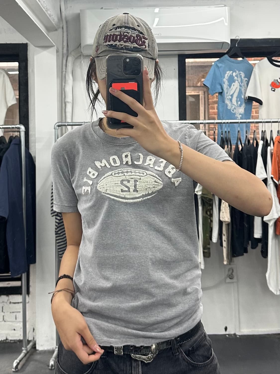 아베크롬비 패치워크 그레이 티셔츠 상품이미지4