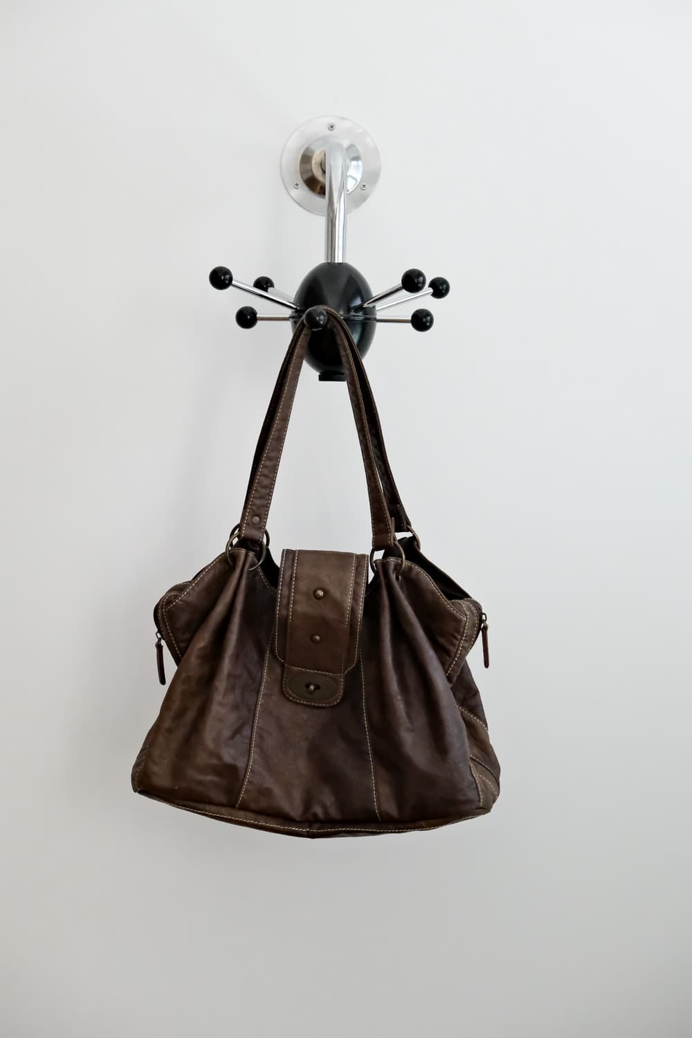 JPN 브라운 빈티지 레더백 상품이미지2