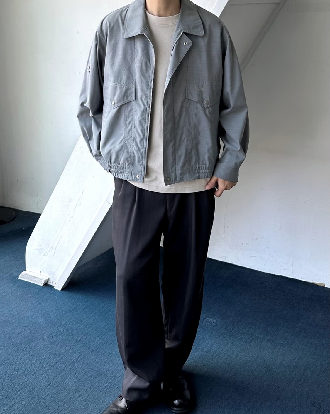High count fabric volume blouson 상품이미지2