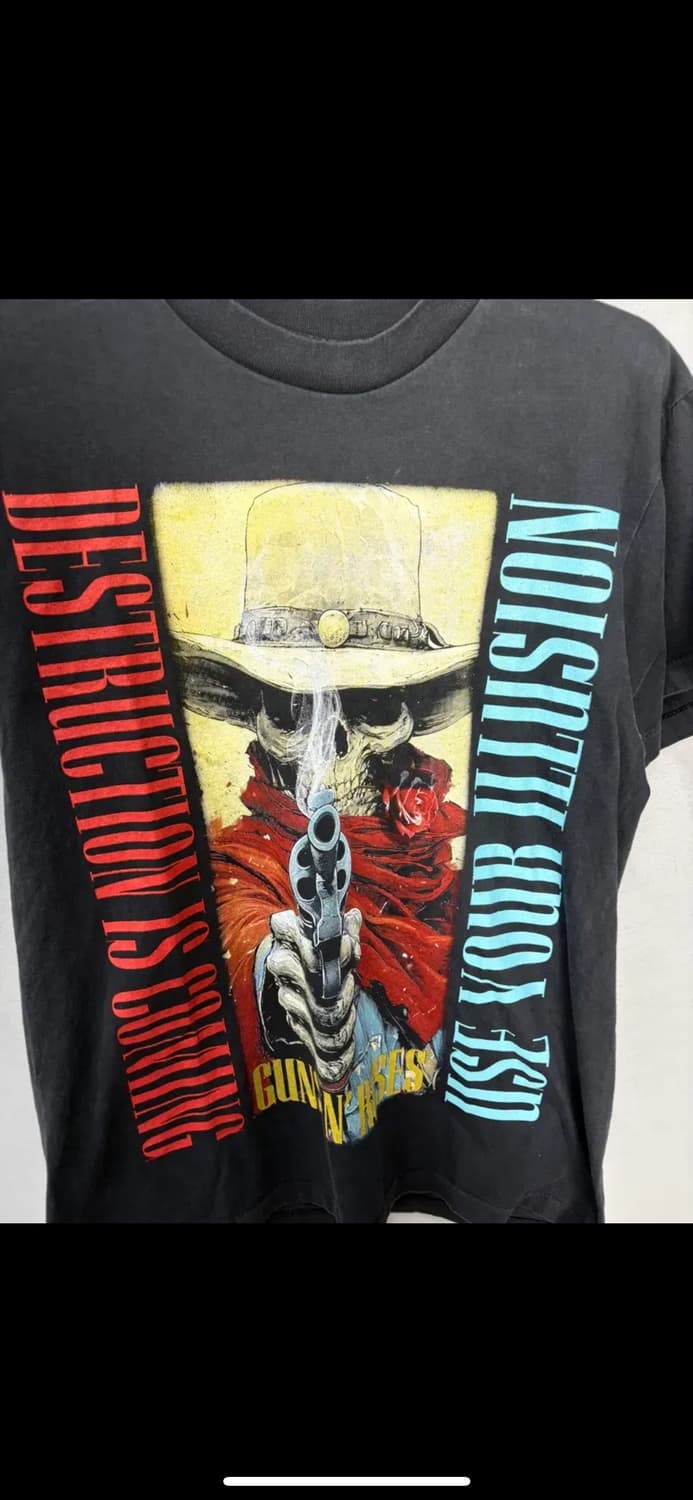 빈티지 Guns N Roses 밴드 아트워크 블랙반팔 H2501 상품이미지3