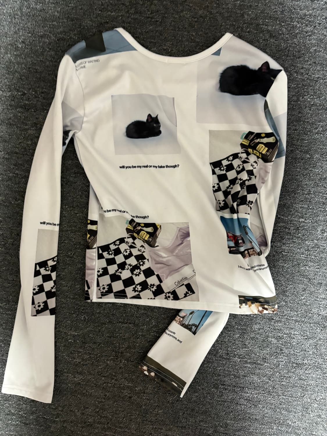 dydoshop 디와이도 고양이 프린팅 긴팔 티셔츠 상품이미지2