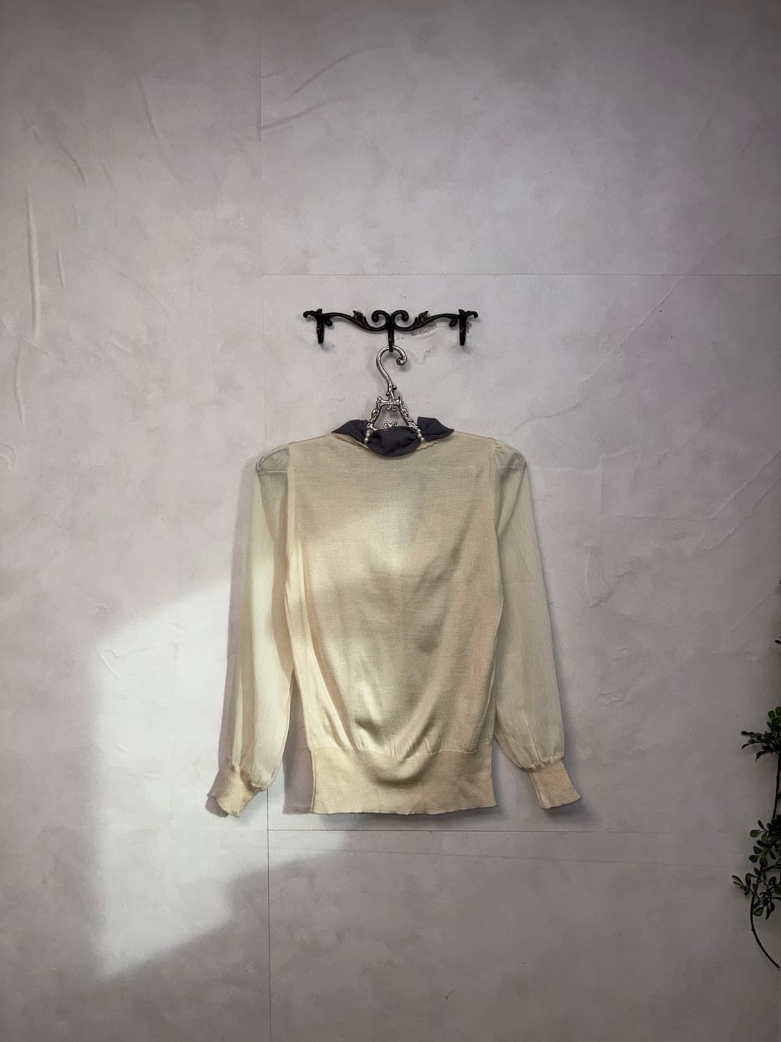 Purple gray lace pearl chiffon knit 상품이미지8