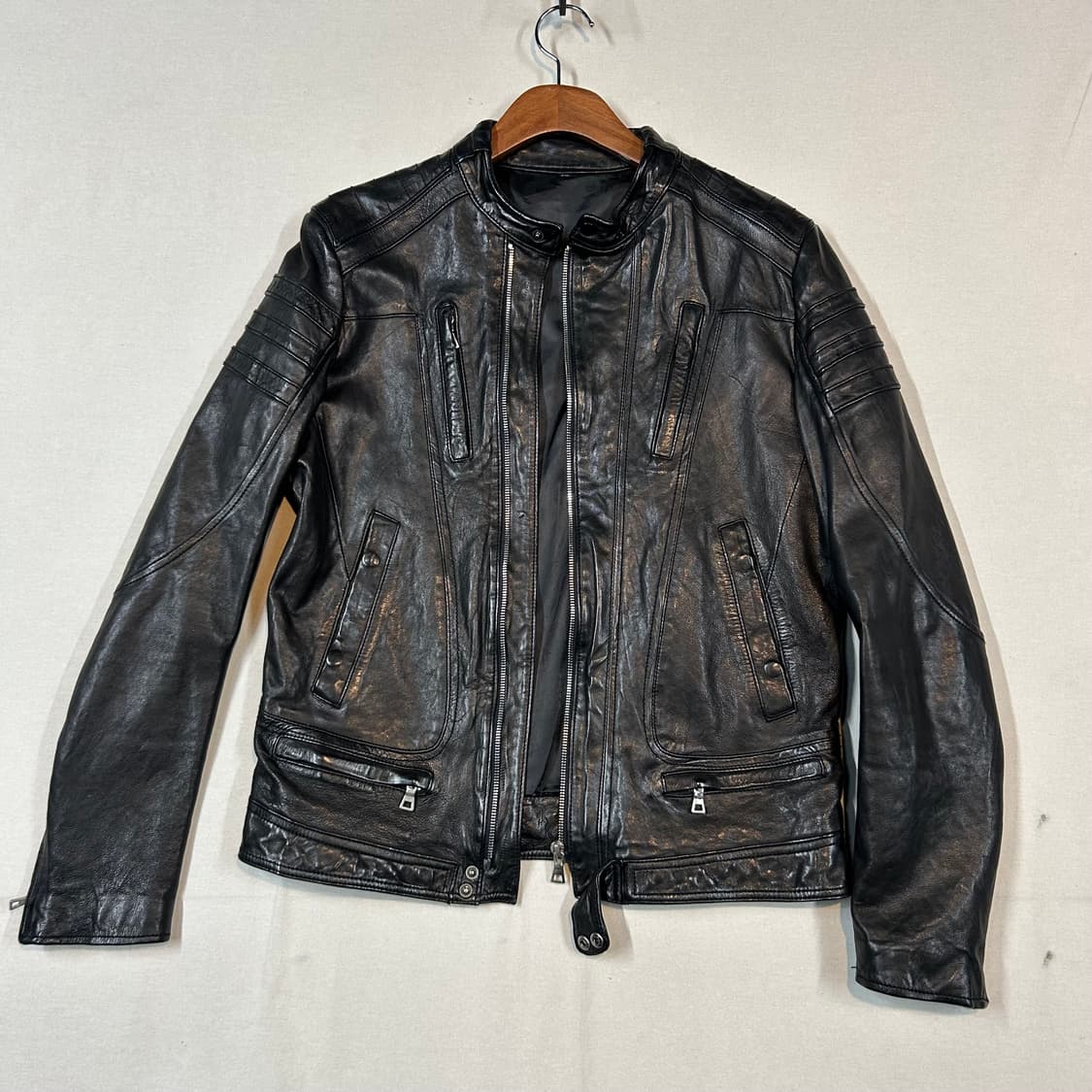 L) 이태리 램스킨 양가죽 멀티 포켓 싱글 라이더 자켓 상품이미지1